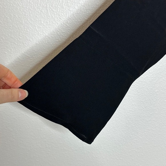 LilySilk Mulberry Silk Wrap Blouse‎ Size L Black Peplum Waist Office Classic NEW - Picture 6 of 11